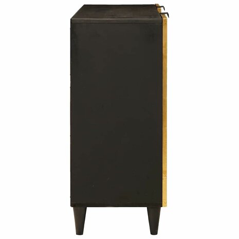 Bijzetkast Zwart en Goud 90 x 33.5 x 75 cm massief mangohout 4