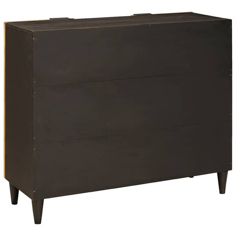 Bijzetkast Zwart en Goud 90 x 33.5 x 75 cm massief mangohout 5