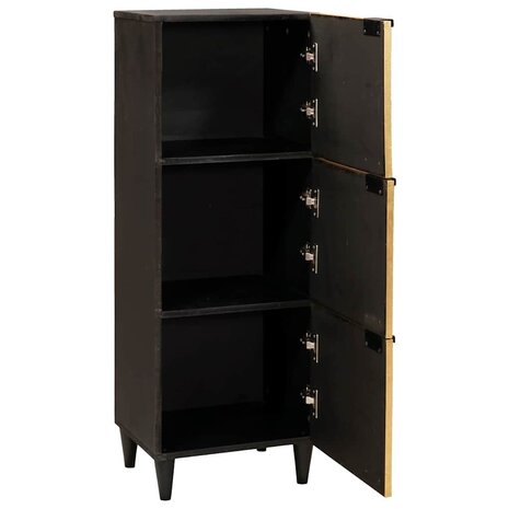 Bijzetkast Zwart en Goud 40 x 33.5 x 110 cm massief mangohout 2