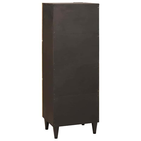Bijzetkast Zwart en Goud 40 x 33.5 x 110 cm massief mangohout 5
