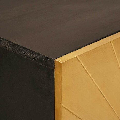 Bijzetkast Zwart en Goud 60 x 33.5 x 100 cm massief mangohout 6