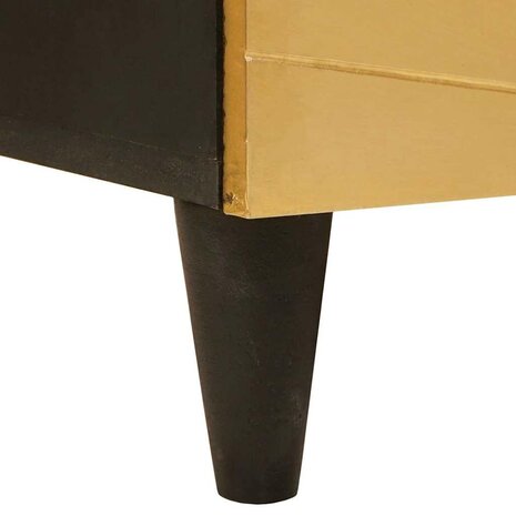 Bijzetkast Zwart en Goud 60 x 33.5 x 100 cm massief mangohout 8