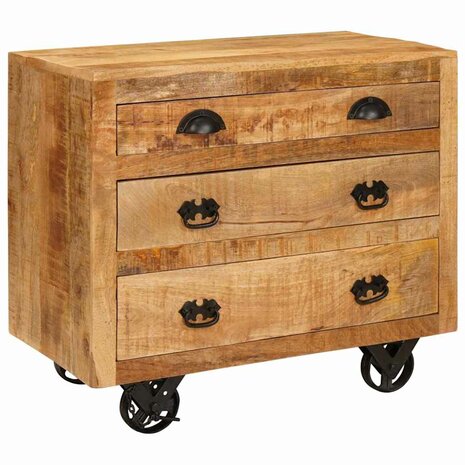 Bijzetkast Bruin 70 x 38 x 63 cm massief mangohout 1