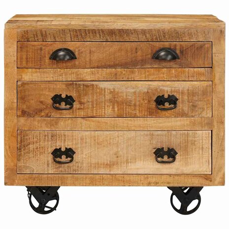 Bijzetkast Bruin 70 x 38 x 63 cm massief mangohout 5