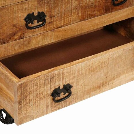 Bijzetkast Bruin 70 x 38 x 63 cm massief mangohout 9