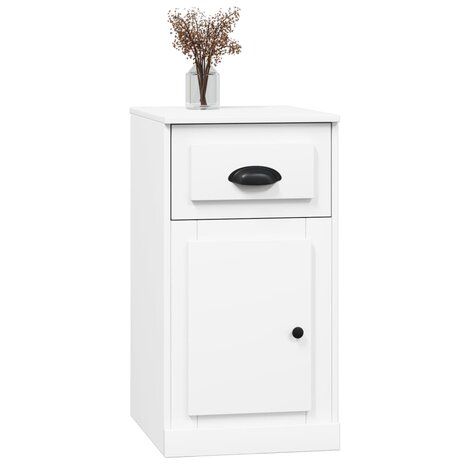 Bijzetkast met lade 40x50x75 cm bewerkt hout wit 4