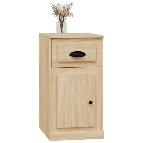 Bijzetkast met lade 40x50x75 cm bewerkt hout sonoma eikenkleur 4