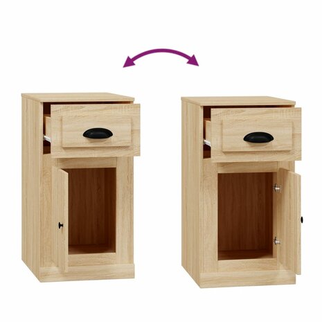 Bijzetkast met lade 40x50x75 cm bewerkt hout sonoma eikenkleur 9