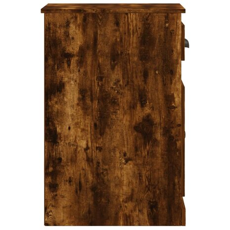 Bijzetkast met lade 40x50x75 cm bewerkt hout gerookt eikenkleur 7