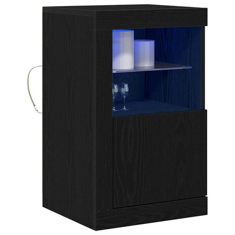 Bijzetkast 2 pcs Zwart eiken 41 x 37 x 67 cm Bewerkt hout 3