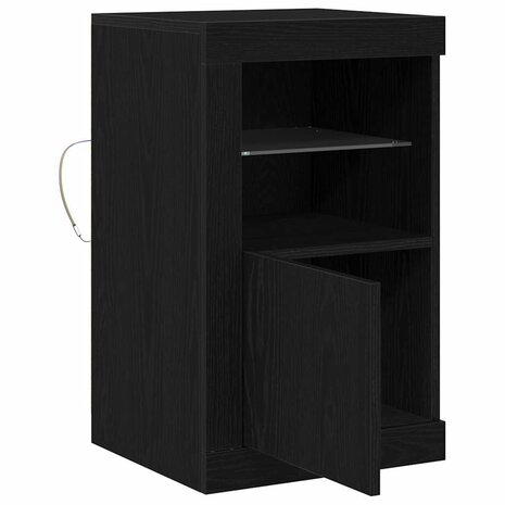 Bijzetkast 2 pcs Zwart eiken 41 x 37 x 67 cm Bewerkt hout 6