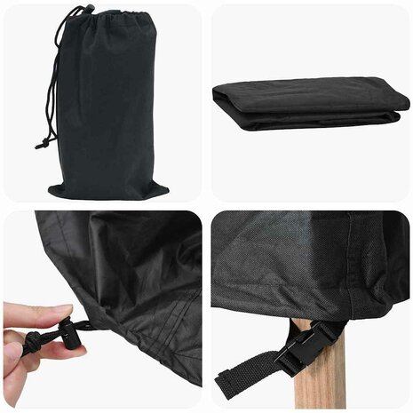 Buitenmeubelhoes Zwart 244 x 244 x 105 cm 600D oxford stof 6