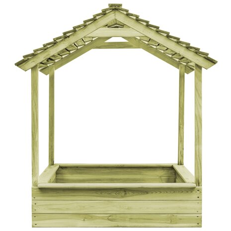 Buitenspeelhuis met zandbak 128x120x145 cm grenenhout 2