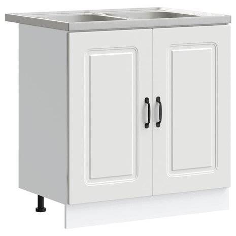 Keukenkast met opslag 2 pcs Wit 80 x 46 x 81.5 cm Bewerkt hout 2