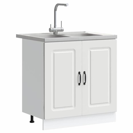 Keukenkast met opslag 2 pcs Wit 80 x 46 x 81.5 cm Bewerkt hout 3