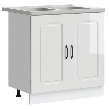 Keukenkast Kalmar 2 pcs Wit 80 x 46 x 81.5 cm Bewerkt hout 2
