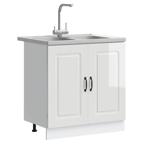 Keukenkast Kalmar 2 pcs Wit 80 x 46 x 81.5 cm Bewerkt hout 3
