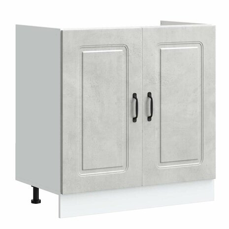 Keukenkast 2 pcs Grijs 80 x 46 x 81.5 cm Bewerkt hout 4