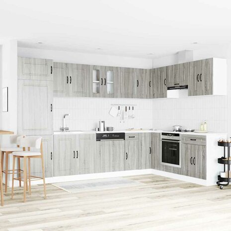 Keukenkast Kalmar 2 pcs Grijs 80 x 46 x 81.5 cm Bewerkt hout 1