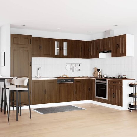 Keukenkast Kalmar 2 pcs Bruin 80 x 46 x 81.5 cm Bewerkt hout 1
