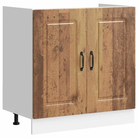 Keukenkast 2 pcs Bruin 80 x 46 x 81.5 cm Bewerkt hout 4