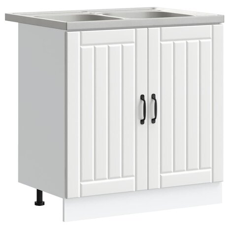 Keukenkast met opslag 2 pcs Wit 80 x 46 x 81.5 cm Bewerkt hout 2