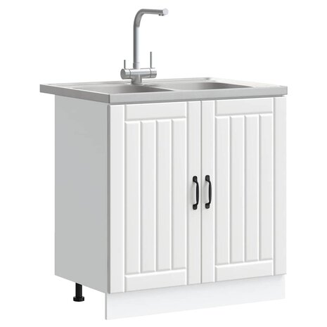 Keukenkast met opslag 2 pcs Wit 80 x 46 x 81.5 cm Bewerkt hout 3