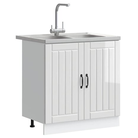 Keukenkast met opslag 2 pcs Wit 80 x 46 x 81.5 cm Bewerkt hout 3