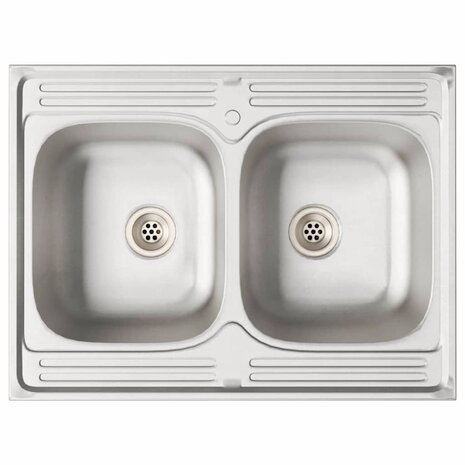 Keukenkast met opslag 2 pcs Wit 80 x 46 x 81.5 cm Bewerkt hout 8