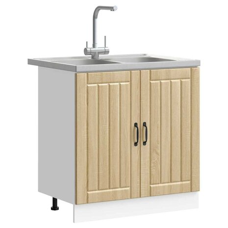 Keukenkast Lucca 2 pcs Bruin 80 x 46 x 81.5 cm Bewerkt hout 3