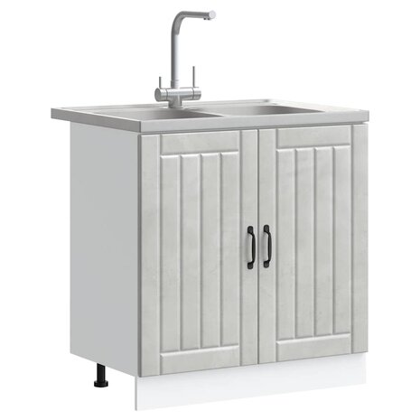 Keukenkast Lucca 2 pcs Grijs 80 x 46 x 81.5 cm Bewerkt hout 3