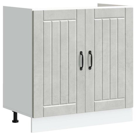 Keukenkast Lucca 2 pcs Grijs 80 x 46 x 81.5 cm Bewerkt hout 4
