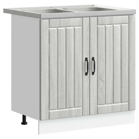 Keukenkast met opslag Lucca 2 pcs Lichtgrijs 80 x 46 x 81.5 cm 2