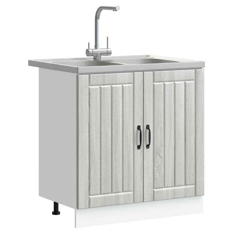 Keukenkast met opslag Lucca 2 pcs Lichtgrijs 80 x 46 x 81.5 cm 3
