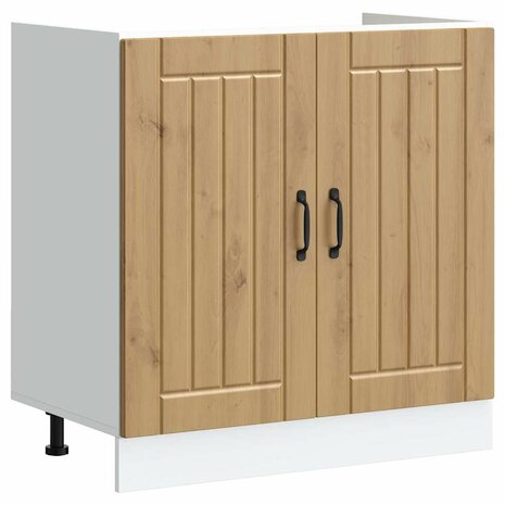 Keukenkast 2 pcs Bruin 80 x 46 x 81.5 cm Bewerkt hout 4