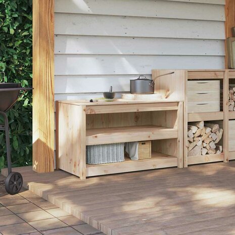 Keukenkast met plank Bruin 106 x 55 x 64 cm Massief grenenhout 4