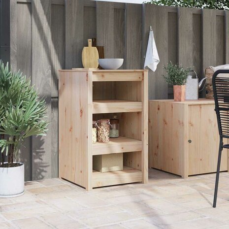 Keukenkast met plank Bruin 55 x 55 x 92 cm Massief grenenhout 1