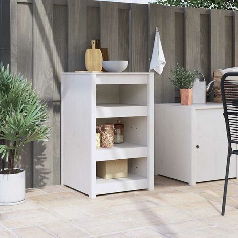 Keukenkast met plank Wit 55 x 55 x 92 cm Massief grenenhout 1