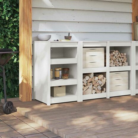 Keukenkast met plank Wit 55 x 55 x 92 cm Massief grenenhout 4