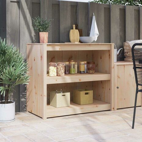 Keukenkast met plank Bruin 106 x 55 x 92 cm Massief grenenhout 1