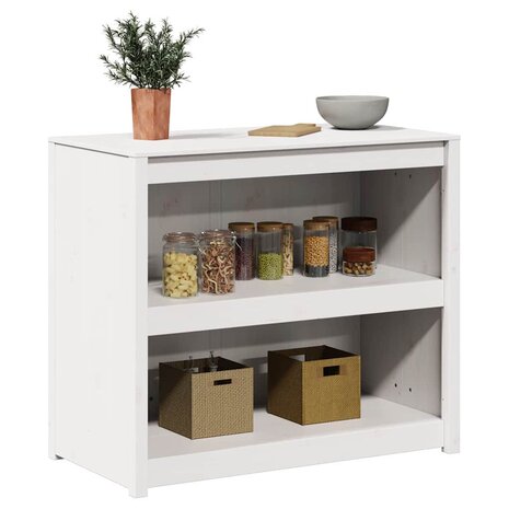 Keukenkast met plank Wit 106 x 55 x 92 cm Massief grenenhout 3