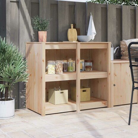 Keukenkast met plank Bruin 106 x 55 x 92 cm Massief grenenhout 1