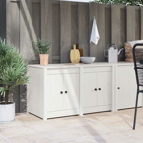 Keukenkast met plank Wit 106 x 55 x 64 cm Massief grenenhout 1