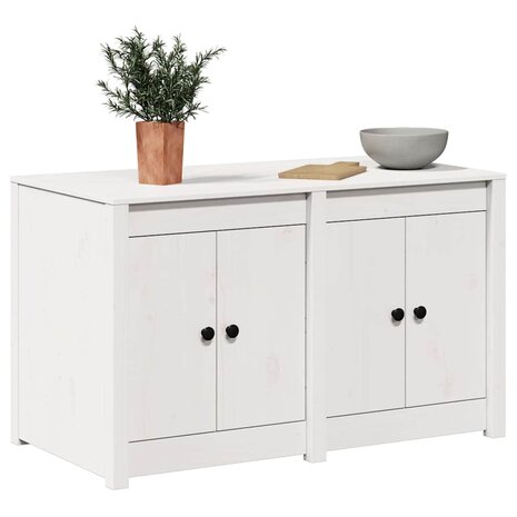 Keukenkast met plank Wit 106 x 55 x 64 cm Massief grenenhout 2