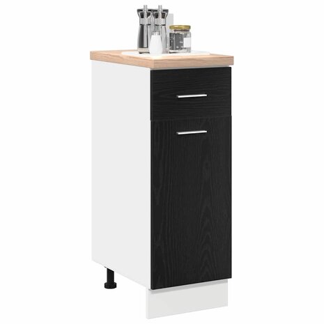 Lade onderkast Zwart eiken 30 x 46 x 81.5 cm Bewerkt hout 3