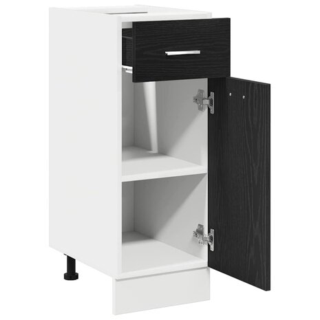 Lade onderkast Zwart eiken 30 x 46 x 81.5 cm Bewerkt hout 5