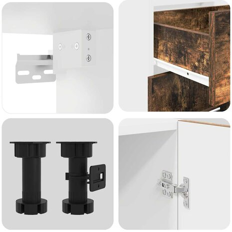Keukenkastenset met lade 8 pcs Gerookt eiken 240 x 46 x 81.5 cm 6