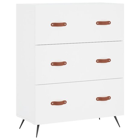 Ladekast 69,5x34x90 cm bewerkt hout wit 2