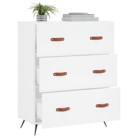 Ladekast 69,5x34x90 cm bewerkt hout wit 4