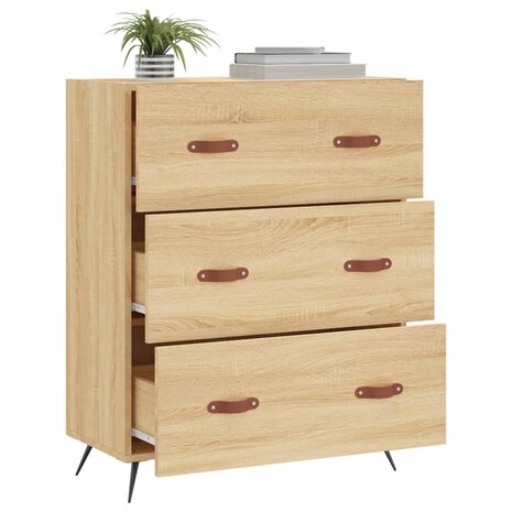 Ladekast 69,5x34x90 cm bewerkt hout sonoma eikenkleurig 4